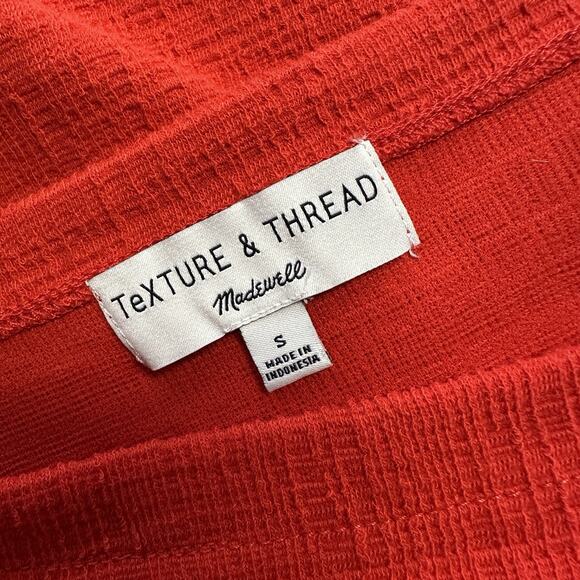 Madewell Texture & Thread Red-Orange Apron Tank Top Square Neck Spaghetti Size S - Picture 8 of 10